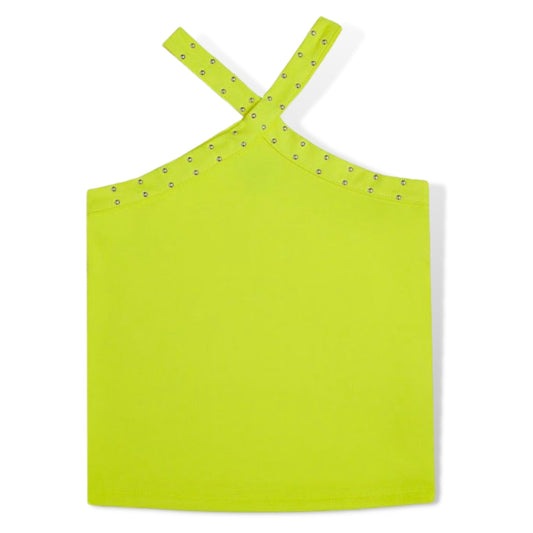 Mia New York Lime Studded Crossover Tank - a Spirit Animal - Tank Tops active February 2024 Extra-Large Lime