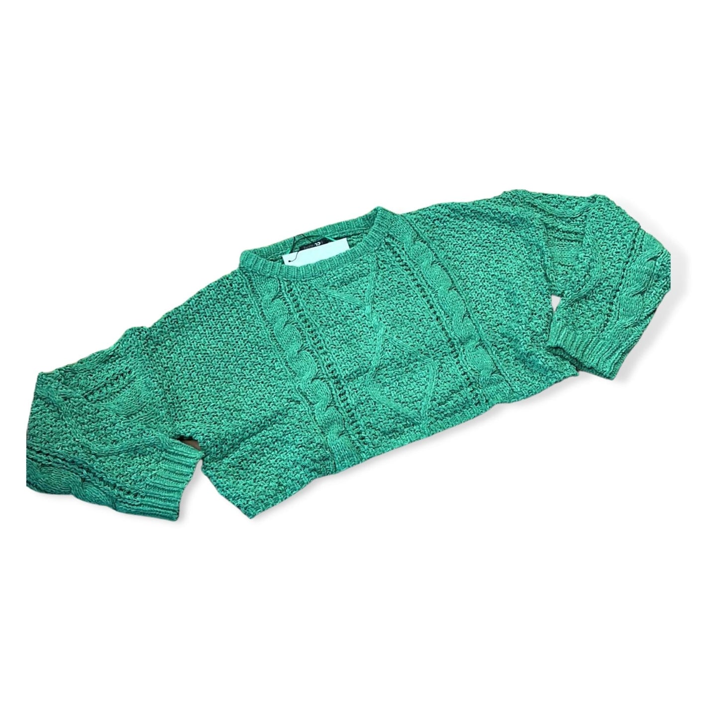 Papermoon Green Cora Cable Knit Pullover - a Spirit Animal - Pullover $30-$60 active Nov 2022 Color-Green