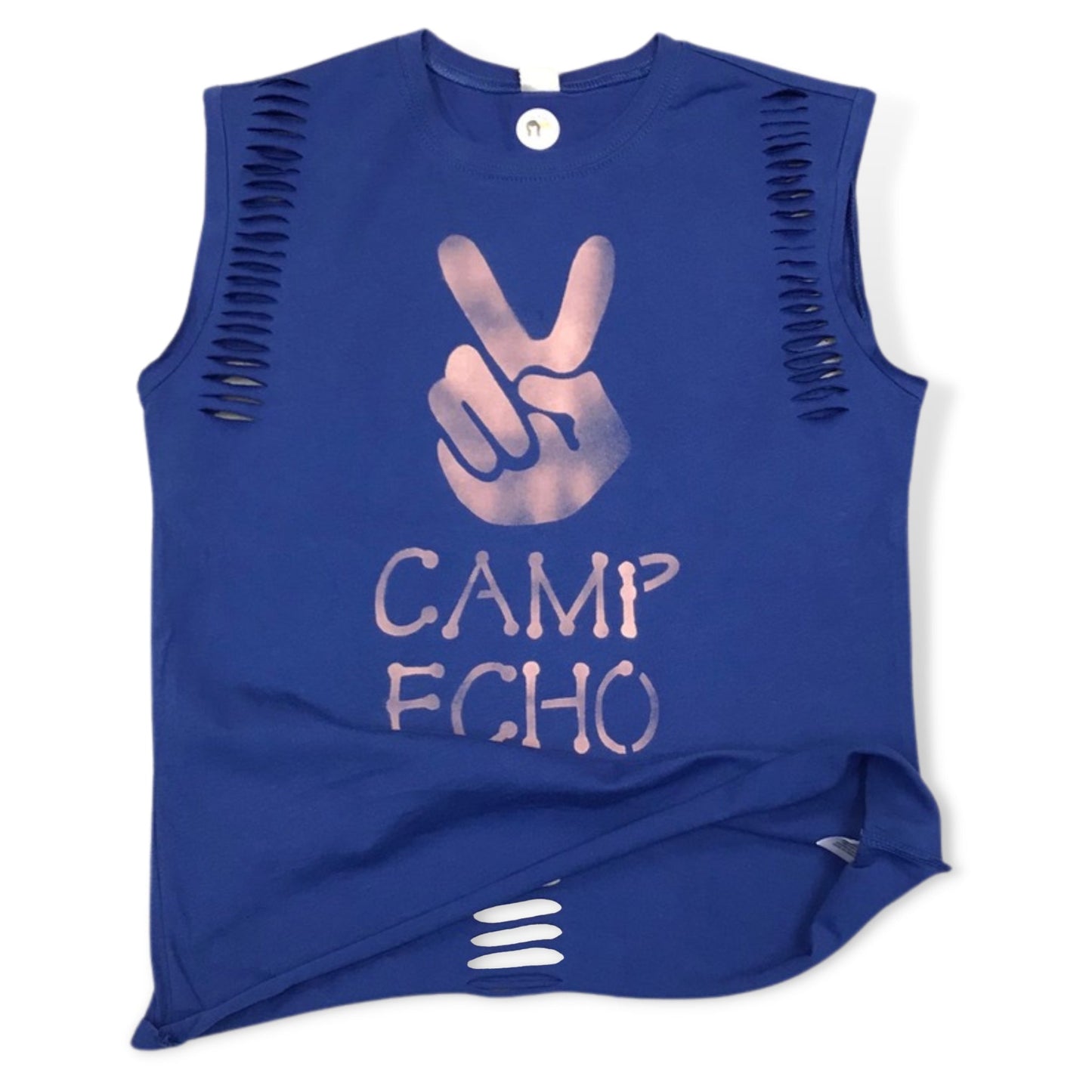 Peace Fingers Custom Ladder and Spine Snip Camp Tank - a Spirit Animal - Custom Tank active January 2024 adult Ali & Joe