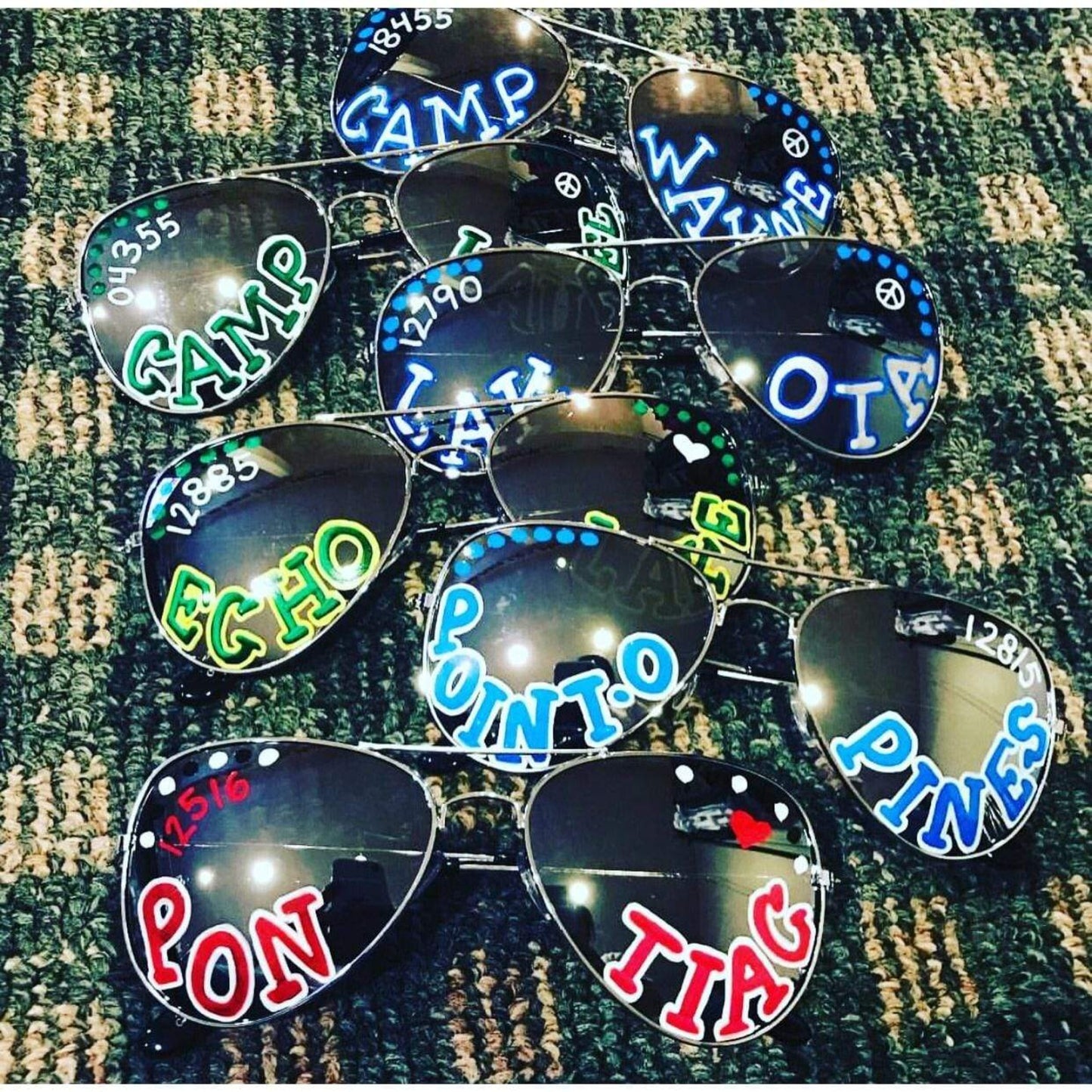 Personalized Camp Name and Zip Aviators