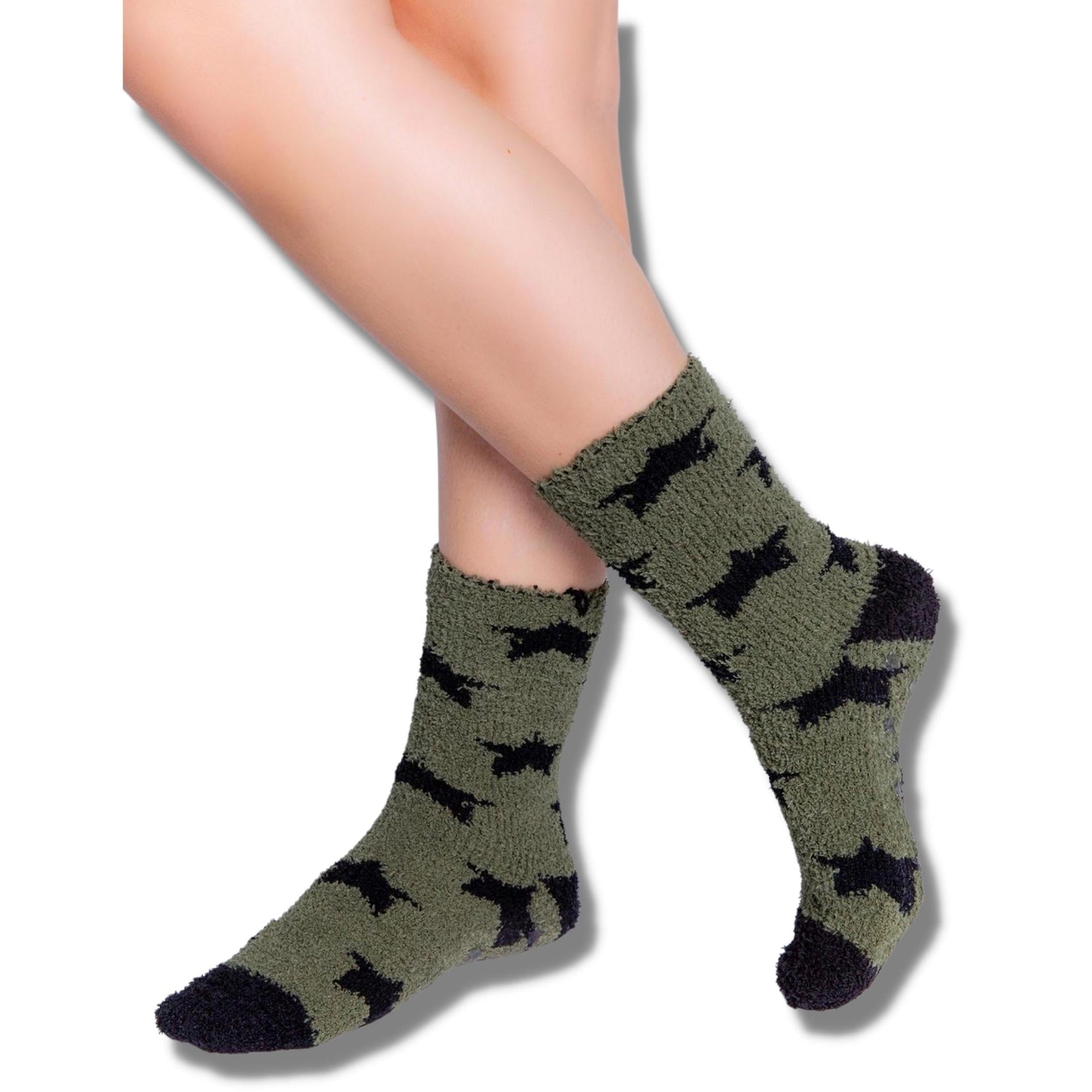 PJ Salvage Olive Fun Socks - a Spirit Animal - Socks Olive PJ Salvage rprice-15-30