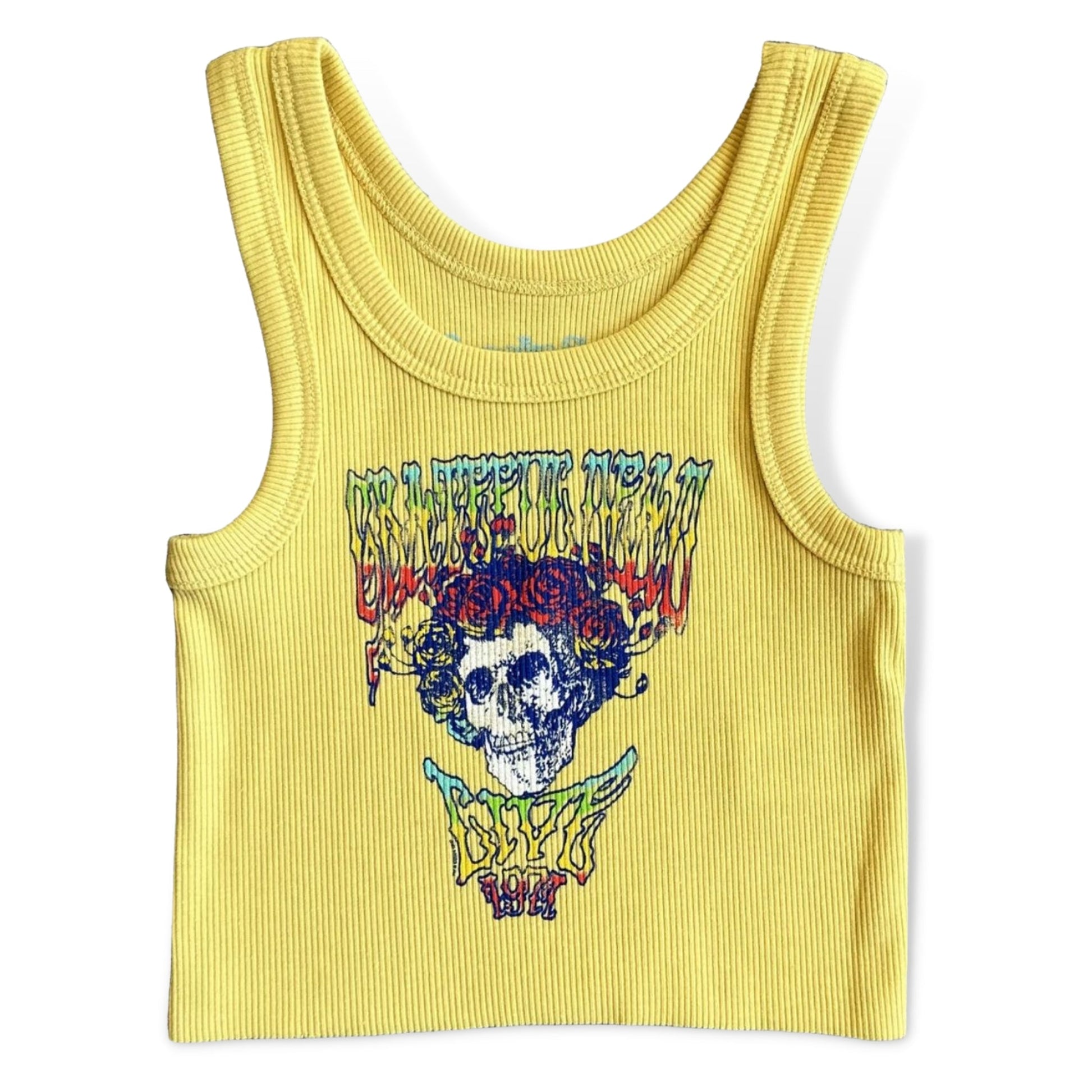 Rowdy Sprout Sunrise Grateful Dead Yellow Tank Top - a Spirit Animal - Tank Tops active February 2024 Juniors Kids