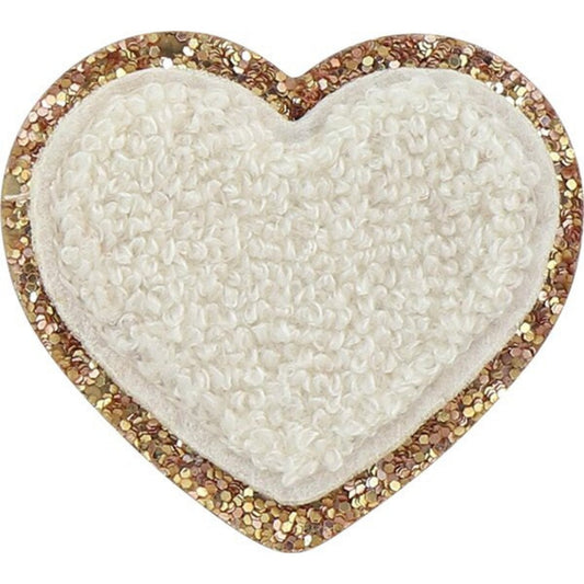 SCLN Blanc Glitter Heart Patches - a Spirit Animal - Patches active Jun 2022 Clover Color-Blanc