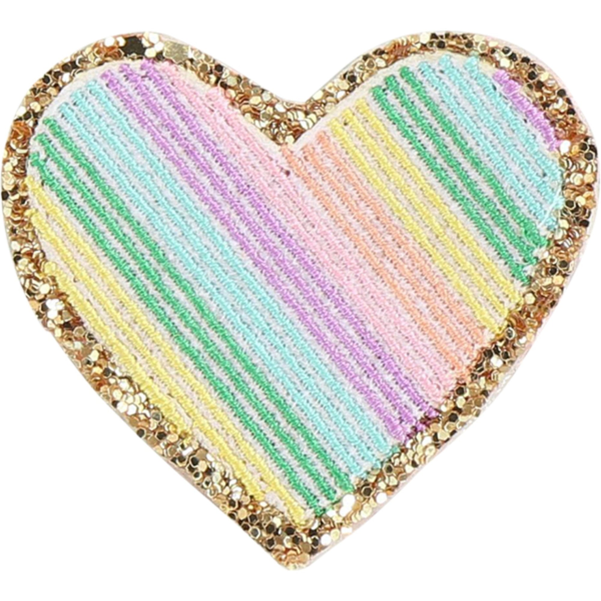 SCLN Rainbow Glitter Heart Patch - a Spirit Animal -