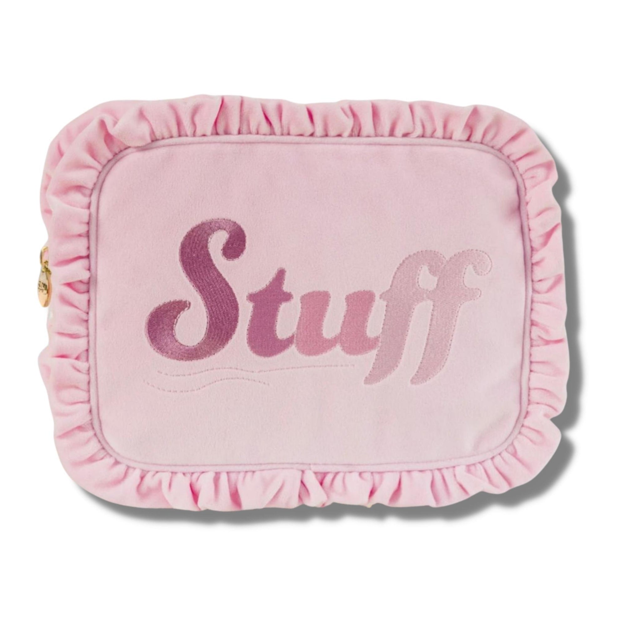 SCLN Sunburst Embroidered Velvet Ruffle Large “Stuff” Pouch - a Spirit Animal - Pouch Bag Bags Clover