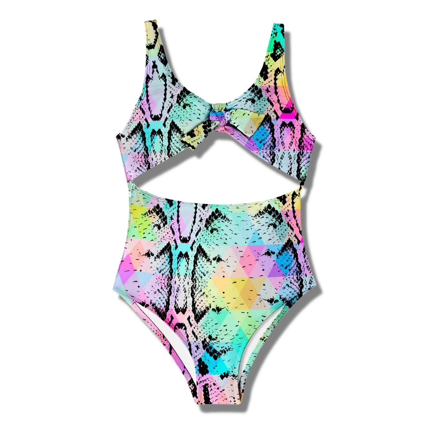 Stella Cove Pastel Snake Open Chest Tie Swimsuit - a Spirit Animal - Bathing Suit $60-$75 Bathing Suit One-Piece