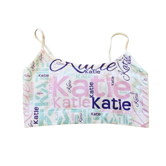 Sublimated Name Sports Bra - a Spirit Animal - Custom Name Sports Bra $30-$45 Custom Name Sports Bra Karen’s Kreations