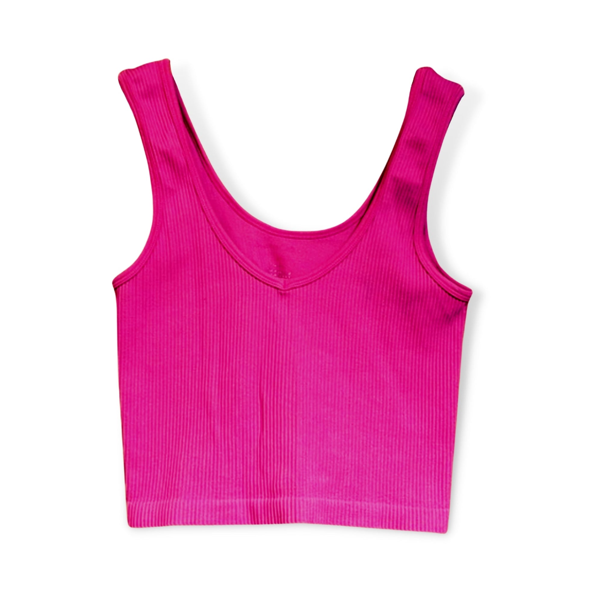 Suzette Barbie Pink Rib V-Neck Brami - a Spirit Animal - Undershirts active Nov 2022 Color-Pink Junior Large