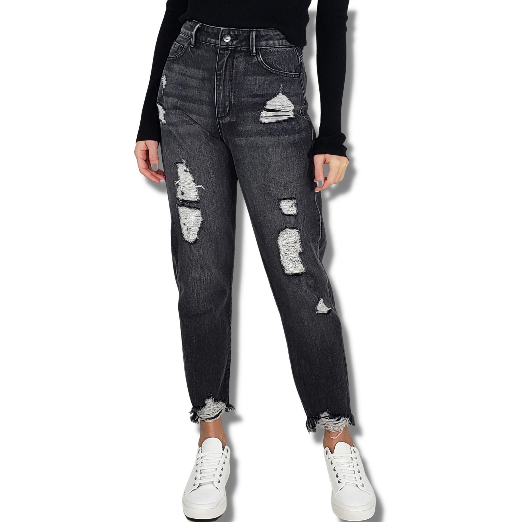 Tractr Dark Grey Destructed Weekender Pants - a Spirit Animal - Pants $45-$60 Juniors Pants