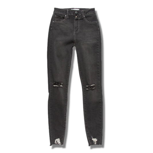 Tractr Grey High Rise Double Knee Slit Skinny Jeans - a Spirit Animal - jeans $45-$60 Grey jeans