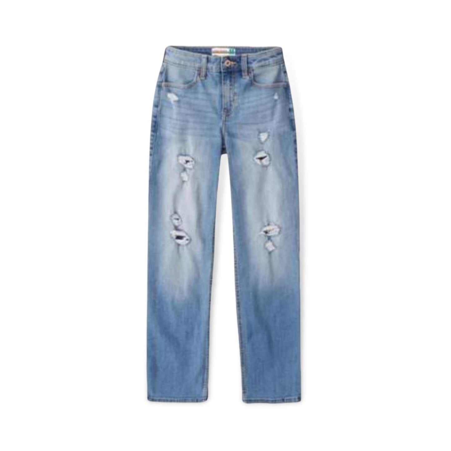 Vintage Havana Light Medium Wash High Rise Distressed Straight Leg Jean - a Spirit Animal - jeans $30-$60 $60-$90 10