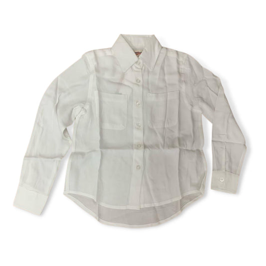Vintage Havana White Gauze Long Sleeve Button Up With Collar - a Spirit Animal - Tops $30-$60 active Nov 2022 Apparel