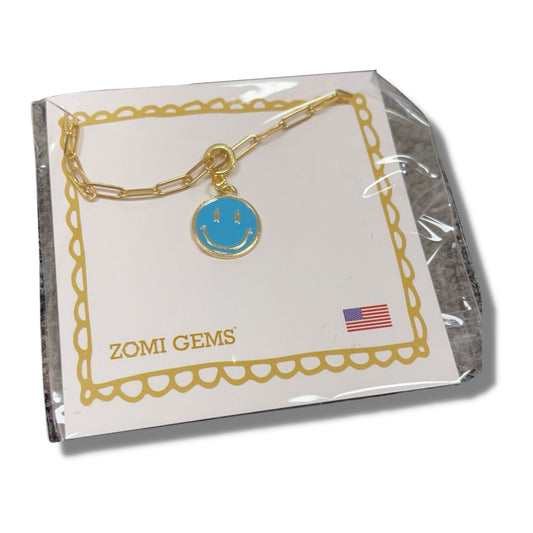 Zomi Gems Blue Happy Face Necklace - a Spirit Animal - Accessories accessories active November 2023 Blue